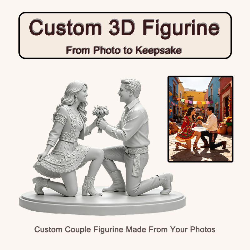 Resin Art Wedding Gift - Custom 3D Printed Couple Figurine from
