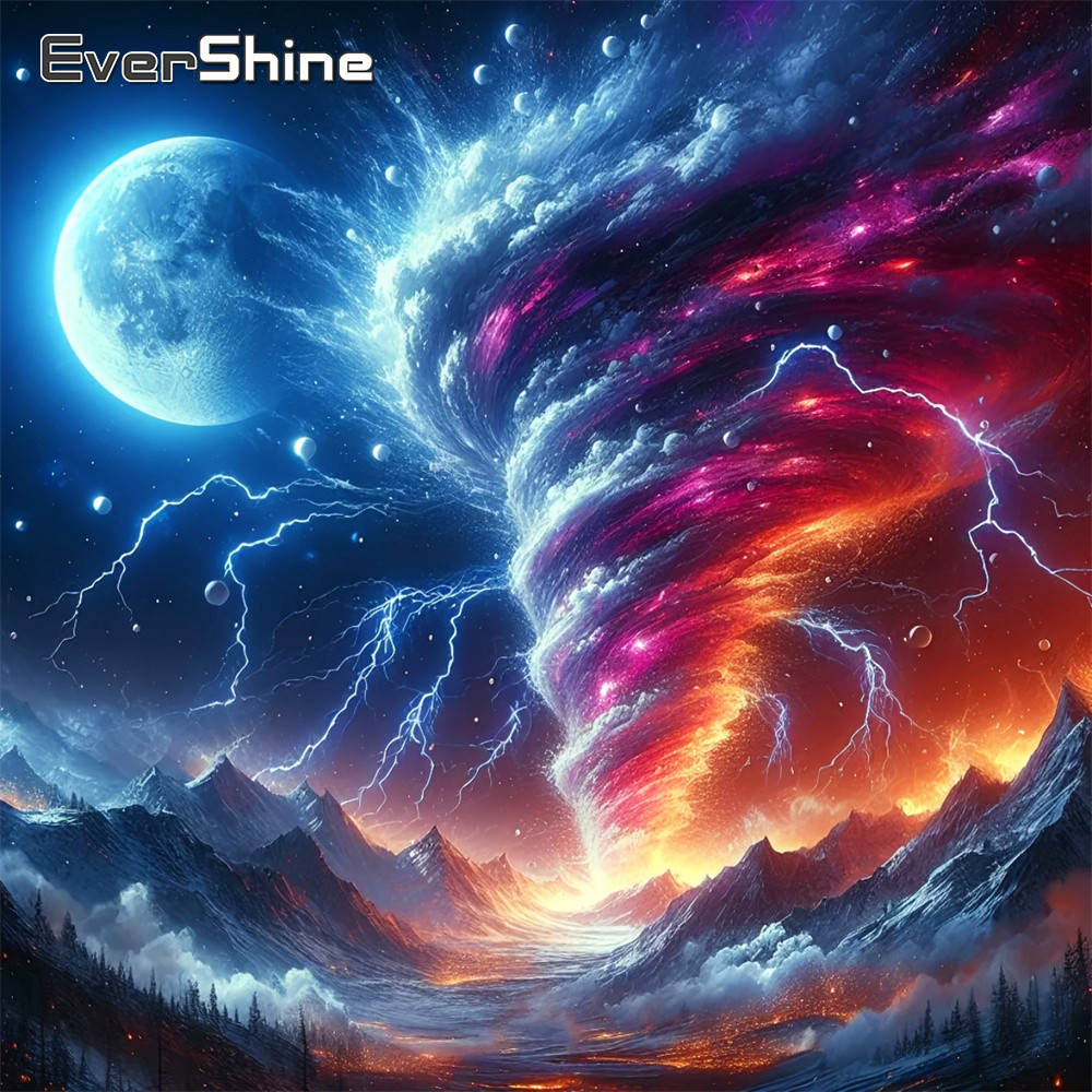 Resin Art Wallpaper - Evershine Full Square Diamond Painting Tornado