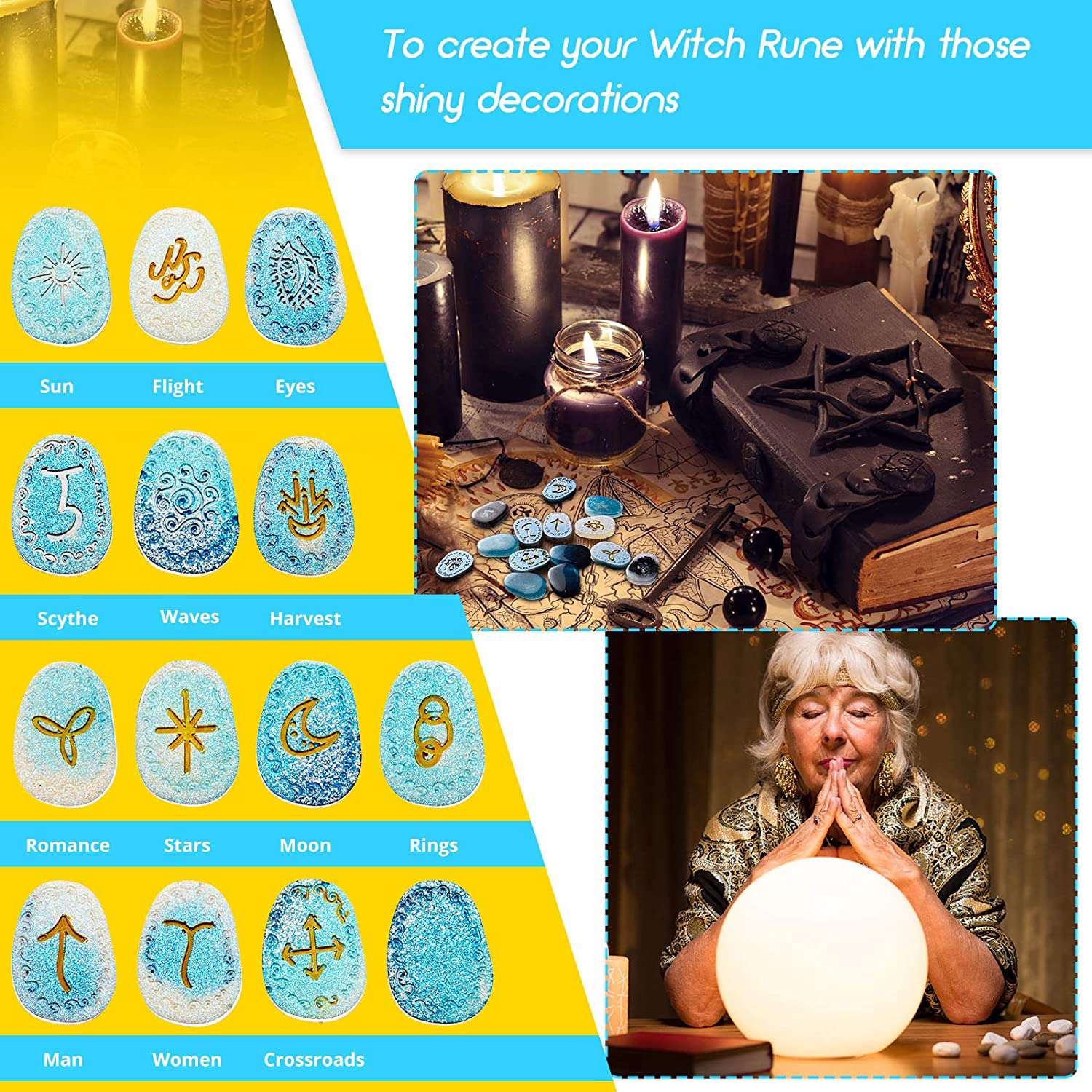 ABWZ-Witch Rune Resin Mold Sym - Resin Art Alphabet 评论和价格