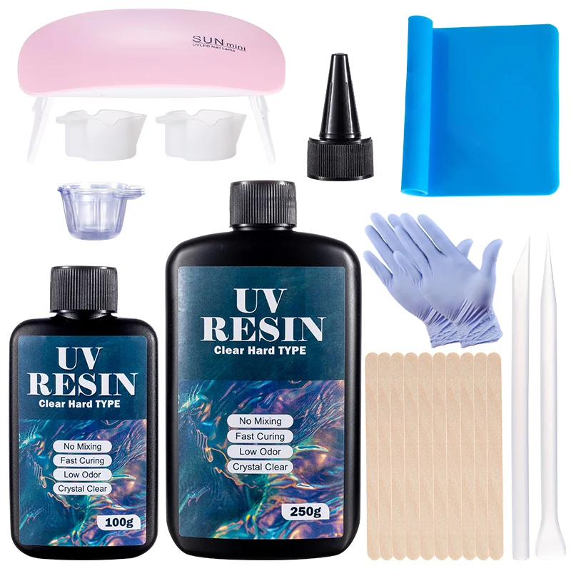 Hard UV Resin Glue Kit Fast Cu - Resin Art Equipment 评论和价格