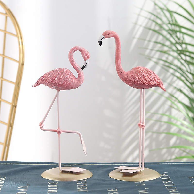 3PCS Pink Flamingo Figurines T - Resin Art Wedding Gift 评论和价格