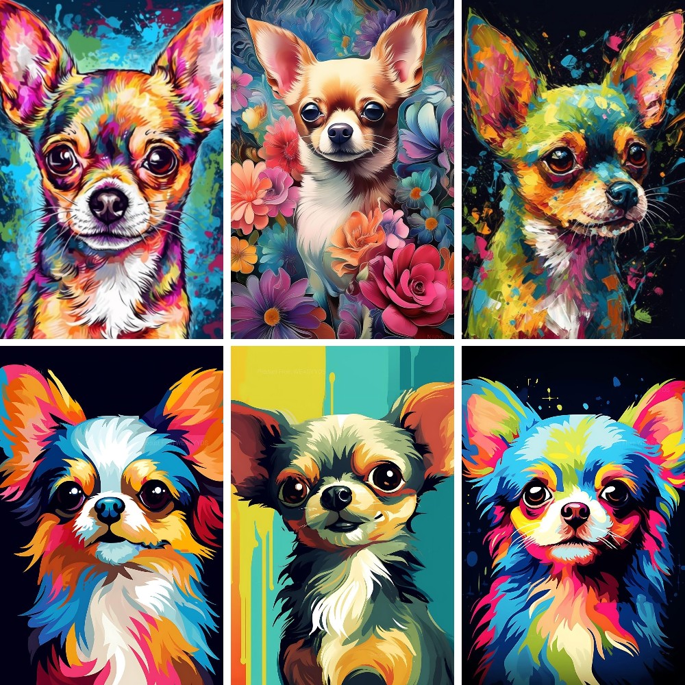 5D Chihuahua Dog DIY Diamond P - Resin Art Wallpaper 评论和价格