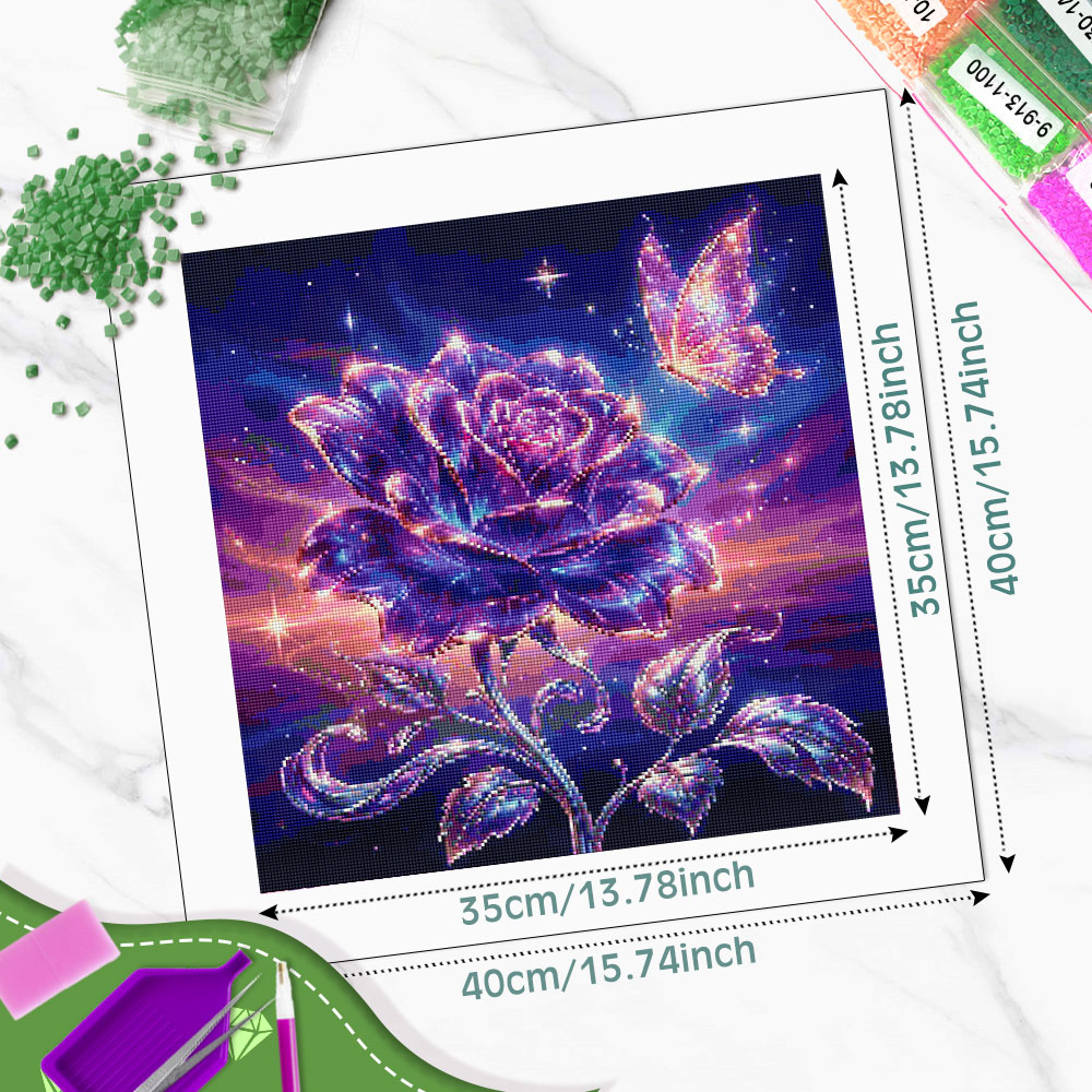 Huacan Full Square Round Diamo - Resin Art Rose 评论和价格