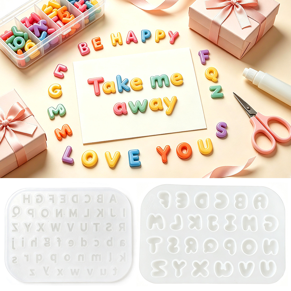 2Pcs Mini Letter Silicone Mold - Resin Art Alphabet 评论和价格