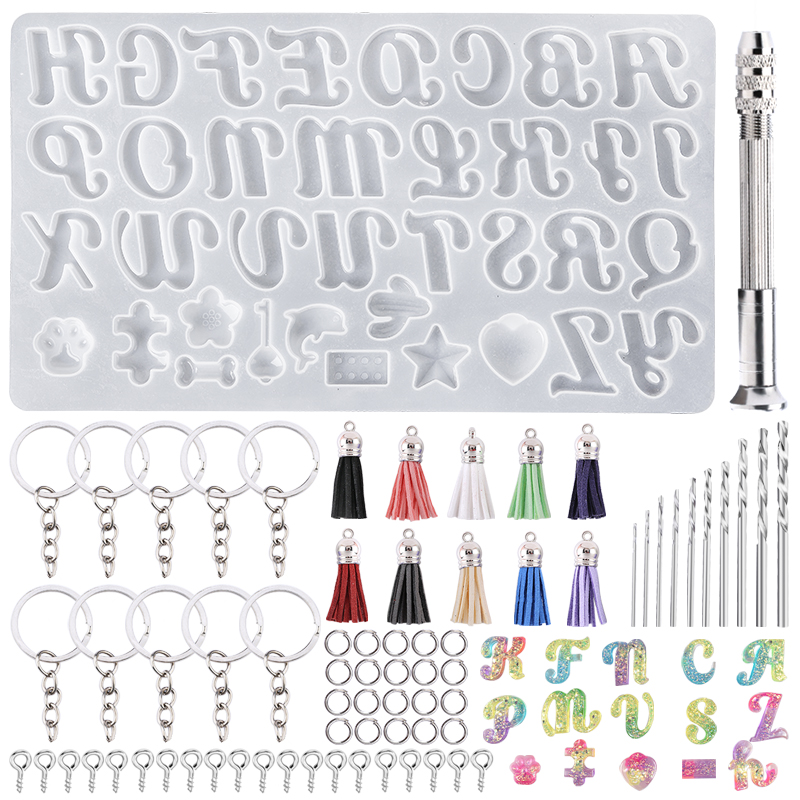 Alphabet Keychain Molds Alphab - Resin Art Alphabet 评论和价格