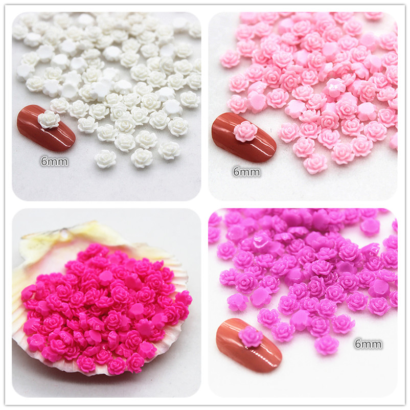 100pcs 6mm Resin Mini Rose Flo - Resin Art Rose 评论和价格