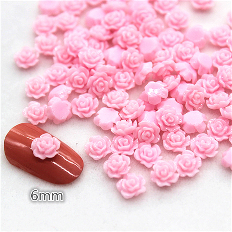 100pcs 6mm Resin Mini Rose Flo - Resin Art Rose 评论和价格