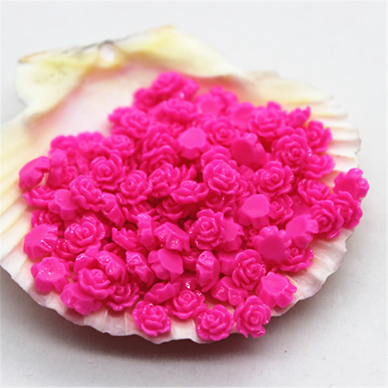 100pcs 6mm Resin Mini Rose Flo - Resin Art Rose 评论和价格