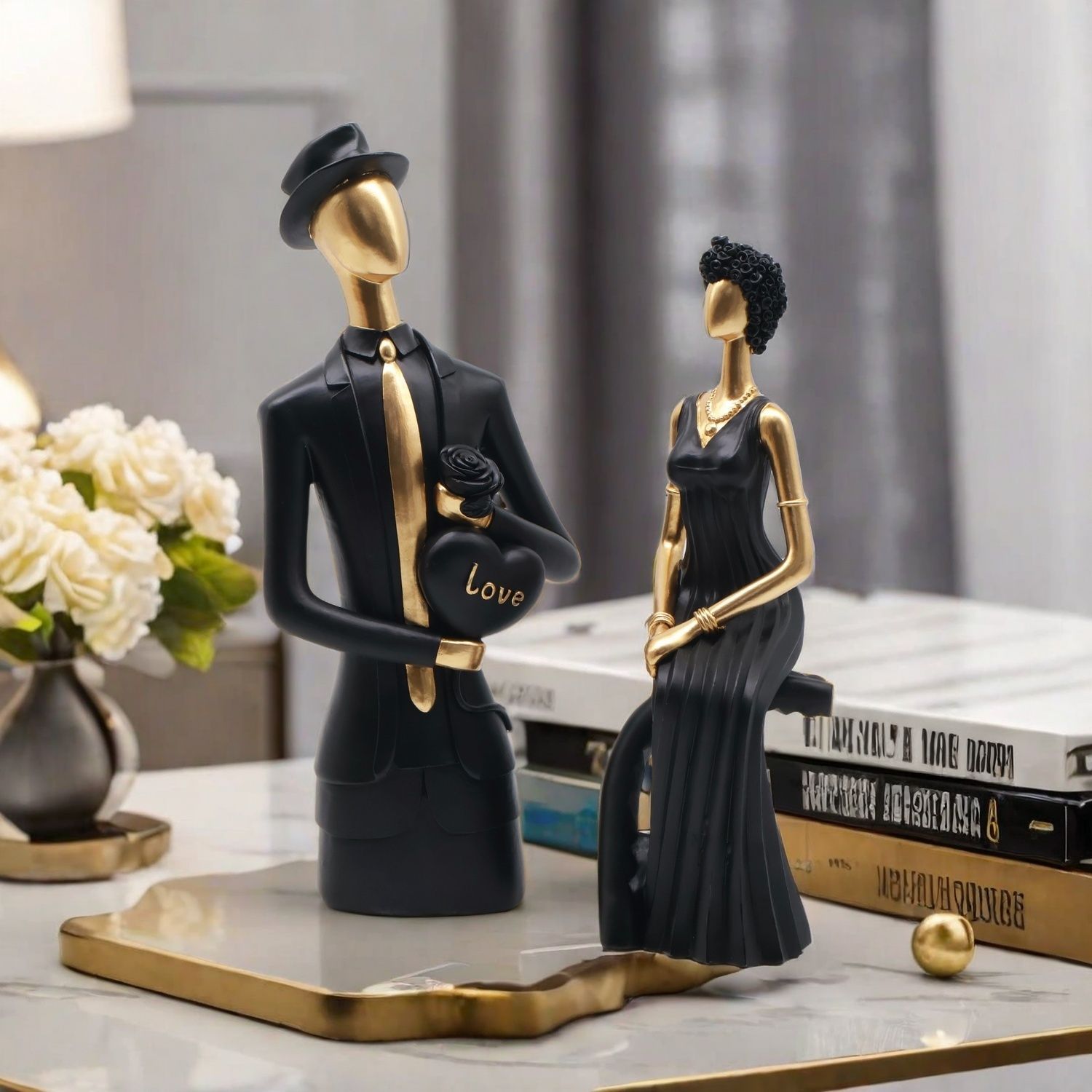 Decor Resin Sculpture Nordic D - Resin Art Wedding Gift 评论和价格