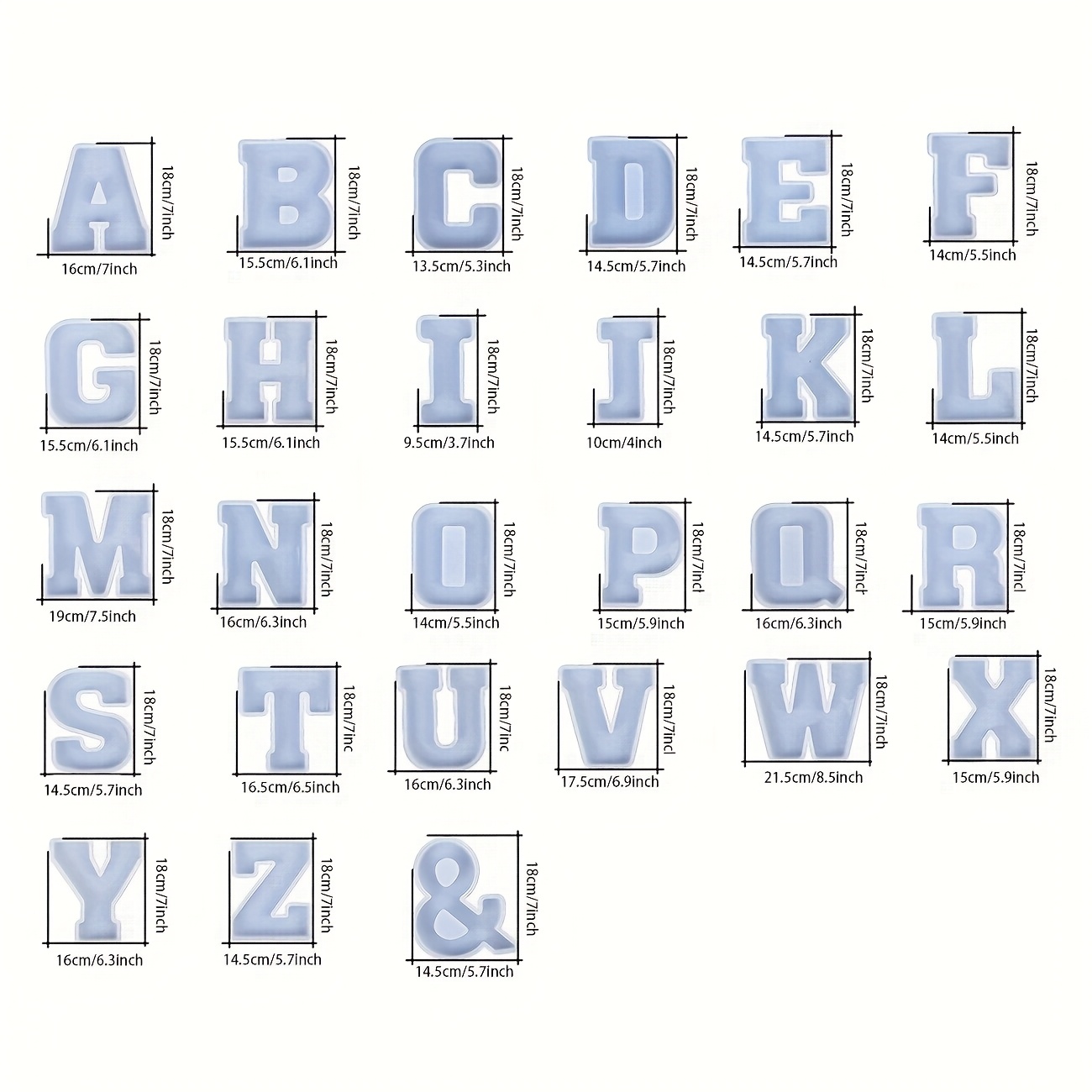 7-Inch Large Letter Resin Mold - Resin Art Alphabet 评论和价格