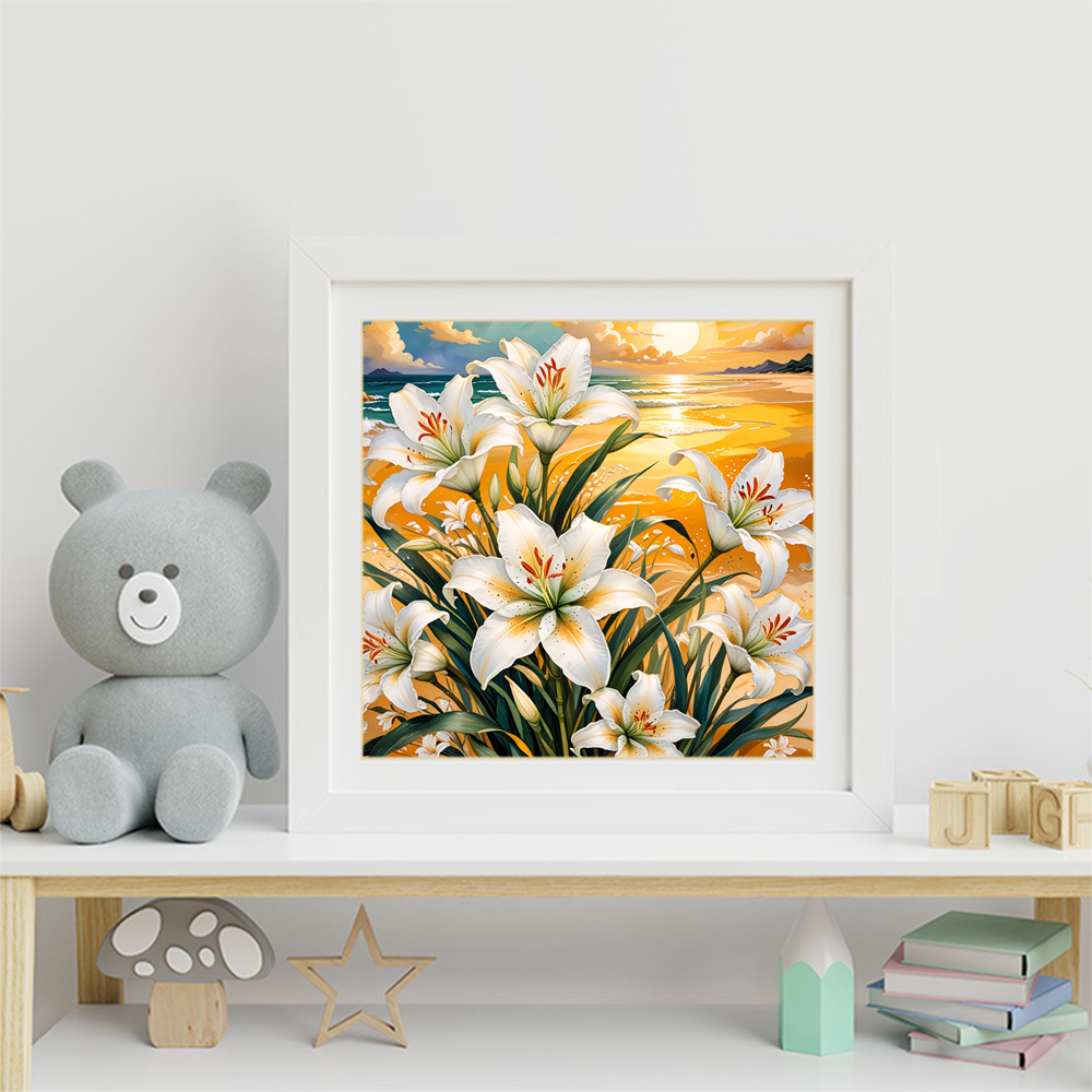 Evershine Lily Diamond Paintin - Resin Art Wallpaper 评论和价格